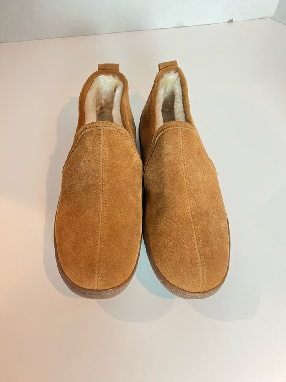 Minnetonka Men’s Brown Leather Moccasin Slippers Size 11M